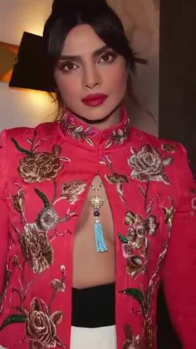 Priyanka Chopra Hot cleavage at BAFTA