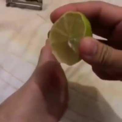 Just squeezing a drop of lemon on a wound