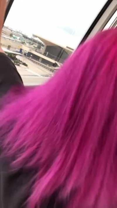 On the tram at the airport