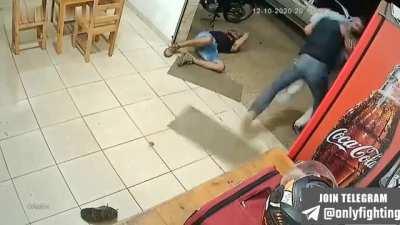 Trying to fight someone with your buddy and getting the ass whooping of the century