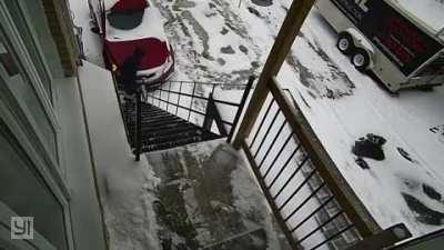 Be careful, It's slippery outside.