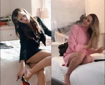 Which one to worship all night? Bratty Emma Watson or Mommy Elizabeth Olsen?