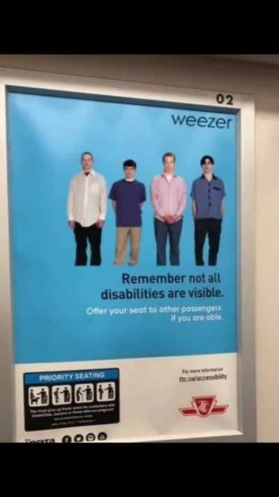 A poster on a train station