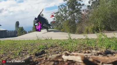 Booze, skateboard, and scooter