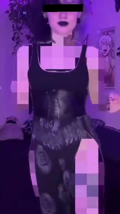 Censored goth girl