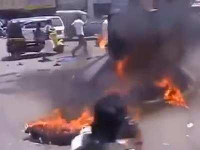 to protest with petrol and a dummy.