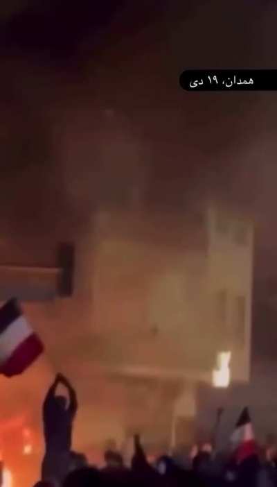 Iran's national flag was raised again tonight despite freedom fighters being threatened with capital punishment by the Islamist regime