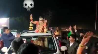 WCGW senselessly celebrating and encroaching on a busy road