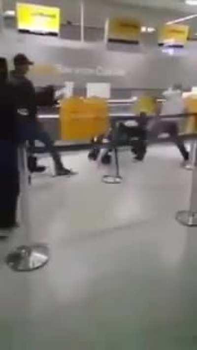 Instant justice to the cops who pushed this man's wife