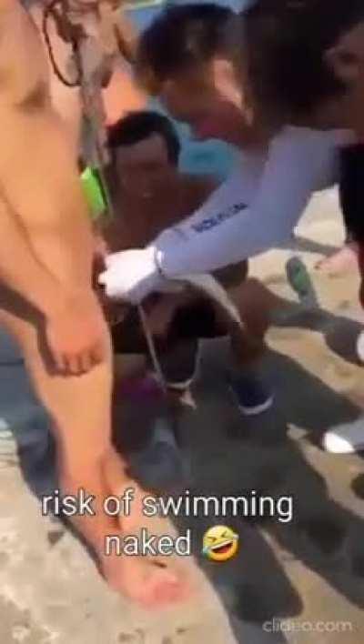 To swim naked!