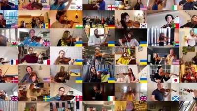 Violinists across the World play for Ukraine 
