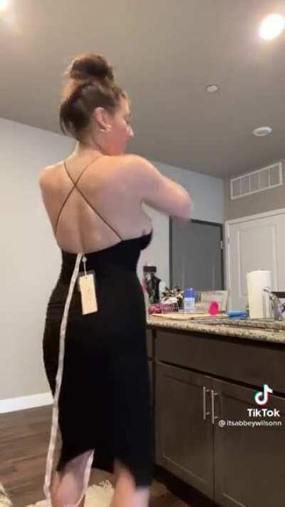some big breasted action on her tik tom