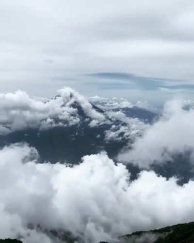 Holding His Redbull On Volcán de Fuego.
