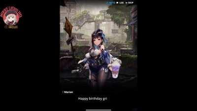 Marian tries the grimace shake