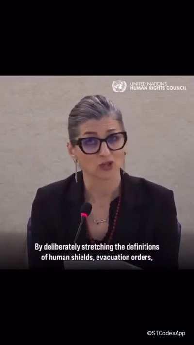 Special Rapporteur Francesca Albanese presents her findings to the UN Human Rights Council