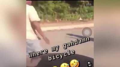 Unk trippin over his bike 🚲😭