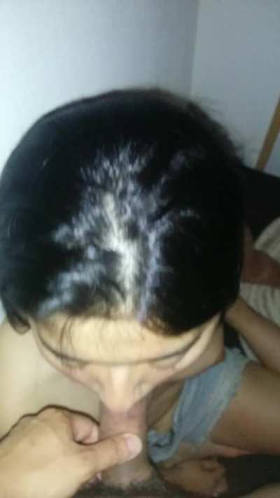 Small Amateur Japanese Girl Giving Me a Blowjob