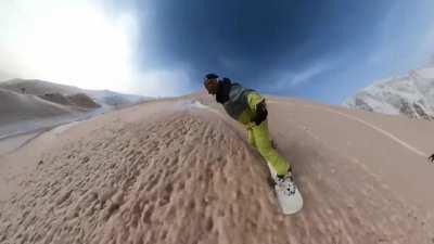 Sahara's sand flew and settled on the snowy French Pyrénées Mountains.