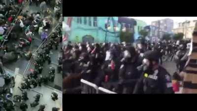 Seattle Capitol Hill Protest - POV and Aerial in sync