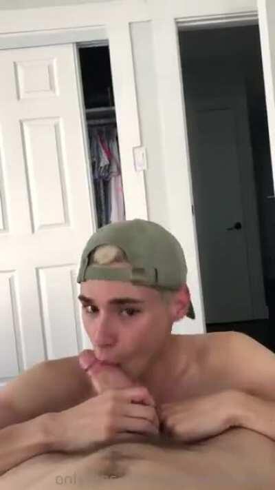Hot boy deepthroats his friend and gets fucked as a reward