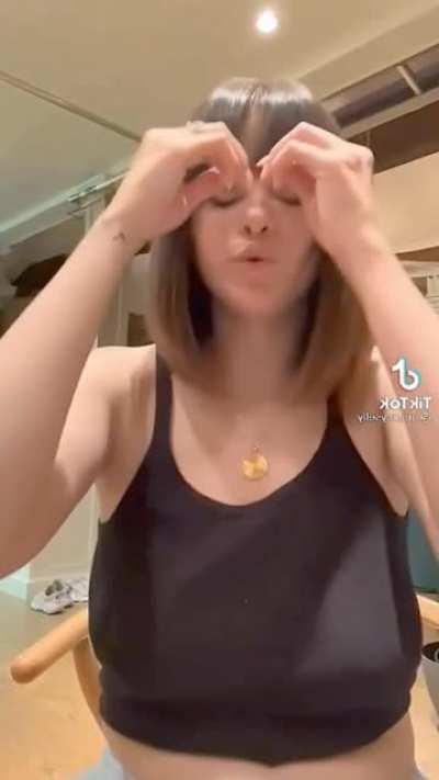 She has a treasure chest or a chest to be treasured..