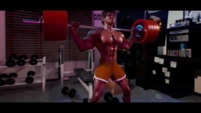 “Macho” muscle growth animation