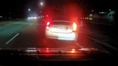 I honked so people behind me would look up from their phones. He threw a tantrum and almost lost his car.