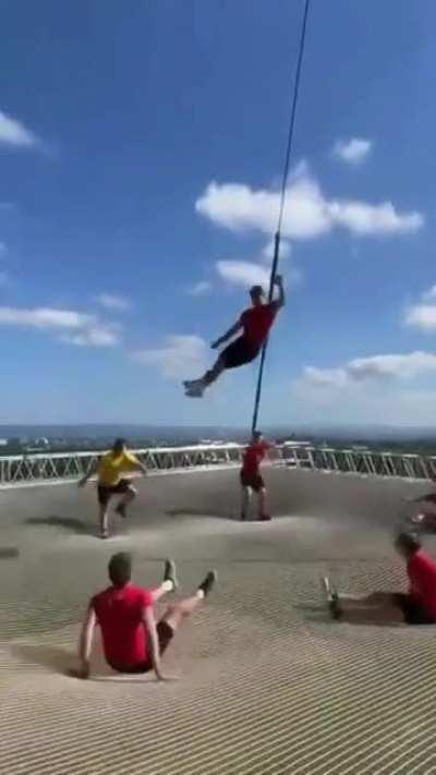 They put a trampoline in the sky