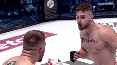 A brutal (and illegal) soccer kick knockout at Fame 8, a Polish freak fight promotion.