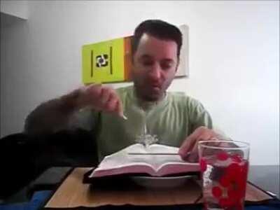 This guy having a delicious meal