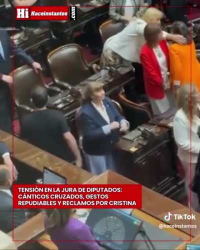 Jura de diputados: tensión, canticos y gestos polémicos
