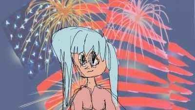 anime girl greeting card