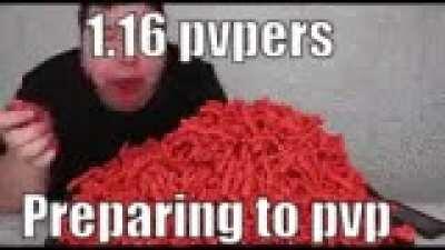 Not hate, I main 1.16 but the amount of eating you have to do in some kits is just fucking ridiculous