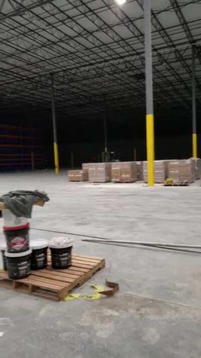 The echo in this warehouse was insane!!!