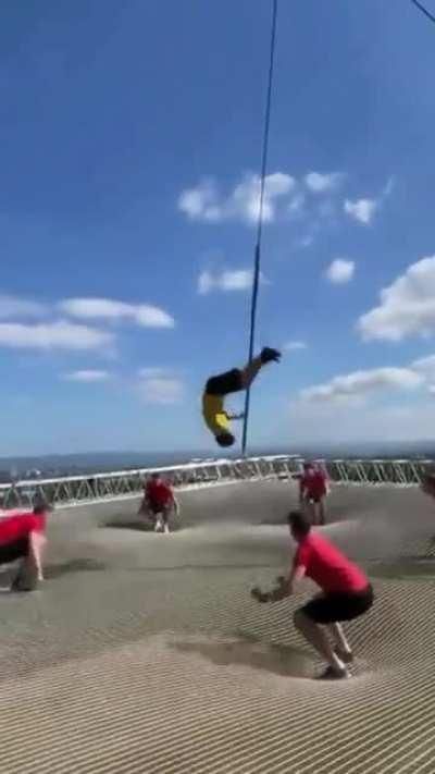 They put a trampoline in the sky