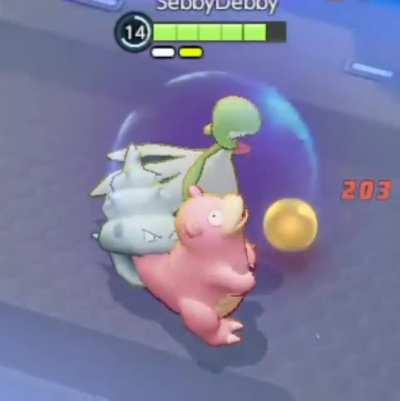 Gardevoir slapping Slowbro directly into heaven
