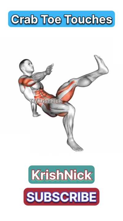Crab Toe Touches: Home Exercise for Strong Core & Arms