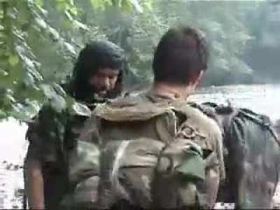 Chechen Mujahideen ambush Russian column and Amir Khattab's message to Putin. (near Vedeno, 2001)