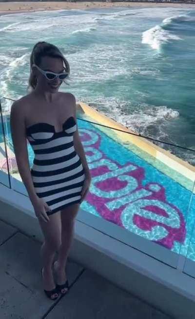 Margot at Bondi Beach for Barbie Press Tour in Sydney [June 2023]