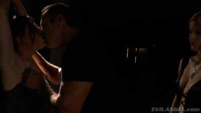 slapping a tied up whore