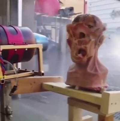 What would happen if someone placed their face in front of a jet engine.