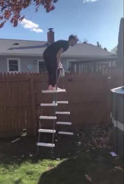 Idiot Nearly Dying. De didn't really want to go swimming.