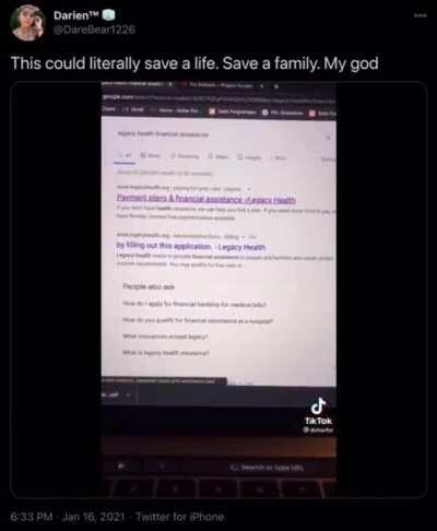 If you make under a certain amount of money, the hospital legally has to pay your medical bills.