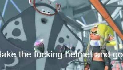 Ay. (Take the helmet.)