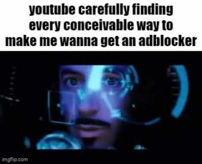 i'd happily not get an adblocker if youtube didn't give me ads every 12 seconds