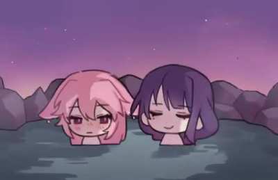 EiMiko in the hot springs ~ [Genshin Impact]