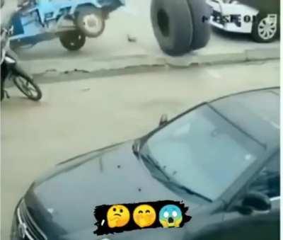 That dog peed on the wrong wheel!!