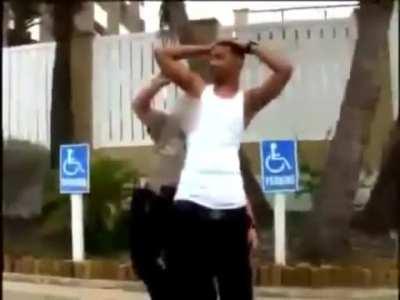 Cop frisks dude in the wrong area