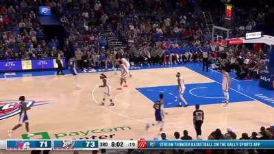 [Highlight] Chet Holmgren's crazy sequence within 20 seconds: 3 pointer, blocked shot and one handed slam!