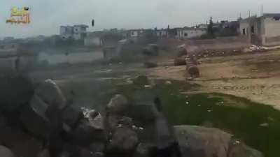 A Syrian pro-regime colonel and his men take the wrong and drive right into a rebel position. East Idlib, Syria [Jan 14th, 2020]